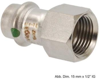 Viega Sanpress Inox Übergangsstück 436629 22mmxRp 3/4 Stahl nichtrostend Mehrkant SC-Contur