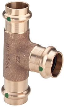 Viega Sanpress T-St&uuml;ck 22 x 18 x 22 mm mit SC-Contur Rotguss oder Siliziumbronze (281380)