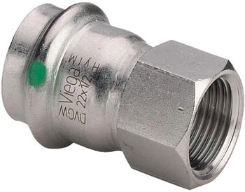 Viega Sanpress Inox Übergangsstück 15mm x Rp 1/2 Stahl nichtrostend Mehrkant SC-Contur (436575)