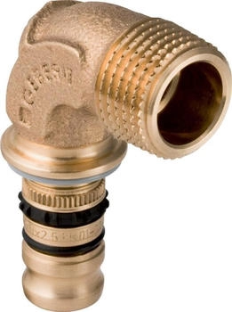 Geberit Mepla &Uuml;bergangsbogen &Oslash; 20mm x R 3/4 Rotguss 90&deg; mit AG (602.253.00.5)