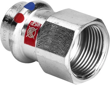 Viega Prestabo &Uuml;bergangsst&uuml;ck 1112 28 mm x Rp 1 Stahl unlegiert SC-Contur Mehrkant (559120)