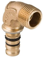 "Geberit Mepla &Uuml;bergangsbogen 90 Grad mit Au&szlig;engewinde, D 26mm, R 3/4", Rotguss