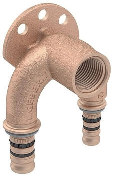 Geberit Mepla Doppelanschlusswinkel &Oslash; 20mm x Rp 1/2&rdquo; x 20mm Rotguss 90&deg; (602273005)