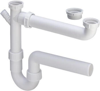 Viega Ablaufverbindung für Doppelspülen G 1 1/2” x DN 50 x 90-310mm Kunststoff weiß (110536)