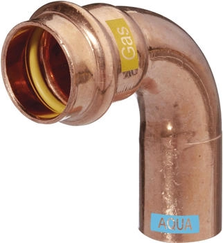 Caldo Bogen V-Press Copper AQUAGAS 90 Grad/IA 22 x 22 mm - 452102222