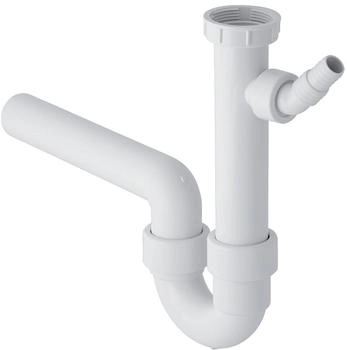 Geberit Rohrbogengeruchsverschluss 152713111 11/2" x 40 mm mit Winkelschlauchtülle Abgang horizontal für Spülbecken weiß