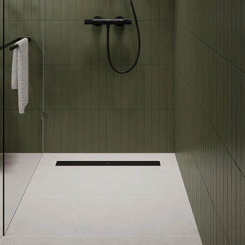 Hansgrohe RainDrain Go Komplettset Duschrinne 1000 r&uuml;ckseitig befliesbar f&uuml;r Standard-/flache Installation schwarz matt (56275670)