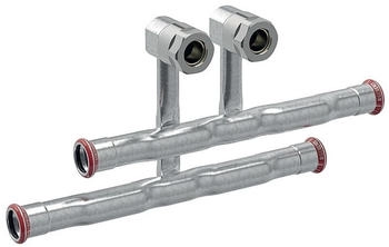Geberit Mapress C-Stahl Set Anschluss-T-St&uuml;cke f&uuml;r Vor- & R&uuml;cklauf mit Anschlussverschraubung f&uuml;r Eurokonus 15 mm 24045