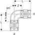 Geberit FlowFit Bogen DN 40 Ø 50 mm 45° (620065001)