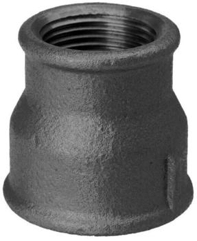 HS Fittings Temperguss Reduktionsmuffe DN 32 x 20 1 1/4" x 3/4" IG/IG schwarz (14240020)