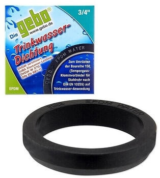 Gebo Trinkwasser-Dichtung EPDM für Temperguss-Klemmverbindung Stahlrohr Ø 26,9 mm 3/4" (V00036700)