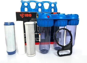 IBO Wasserfilter Vorfilter 3-Stufen 1 Zoll 8 bar, 3 Wasserfilterpatronen