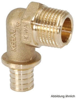 Rehau Rautitan RX+ Übergangswinkel AG Rotguss 25 mm x R 3/4" AG für Trinkwasser-/Heizung (14563501001)