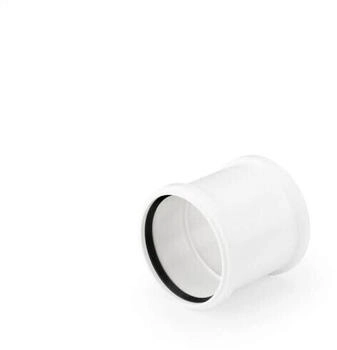 Rehau Raupiano Plus Doppelmuffe DN 110 weiß mit Steckmuffe und Gummidichtring (11214941001)