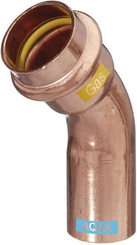 Caldo Aquagas Bogen V-Press Copper 45° I/A 28 x 28 mm (452402828)