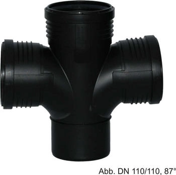 Geberit Silent PP Abzweig DN 110/110/110 mit Innenradius 87,5&deg; 2-fach (390.566.14.1)