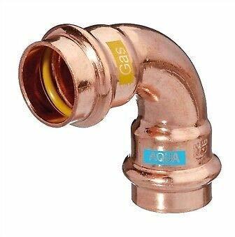 Caldo Bogen V-Press Copper Aquagas 90° I/I 35 x 35 mm (452003535)