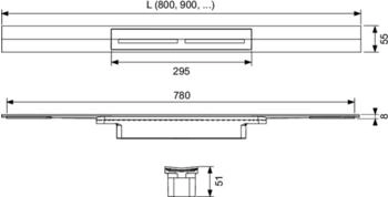 Tece drainprofile Duschprofil 1200 mm Edelstahl poliert (671210)