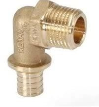 Rehau Rautitan RX+ Übergangswinkel AG Rotguss 20 mm x R 1/2" AG für Trinkwasser-/Heizung (14563481001)