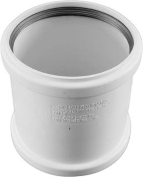 Rehau Raupiano Plus Überschiebmuffe weiß DN 110 mit Steckmuffe und Gummidichtring (11215141001)