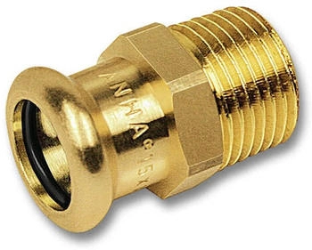 SANHA PuraPress Übergangsnippel 8243G 15 mm x 1/2" Innenpressende/AG bleifreie Siliziumbronze (182431512)