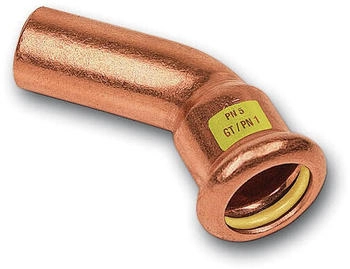SANHA Bogen Press Gas 10040 28 mm 45° Innen-/Außenpressende Kupfer (11004028)