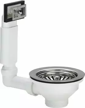 Viega Ab- und Überlaufgarnitur 7128.4 in Kunststoff weiß für 90 mm, G11/2x114,5 mm, Sieb/Korb herausnehmbar (325107)