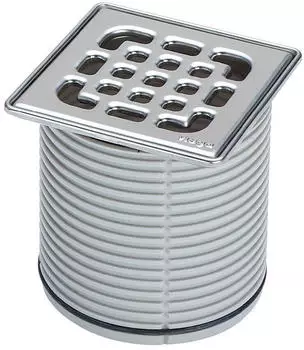 Viega Advantix 4934.2 Abdeckung für Badablauf Kunststoff grau mit Edelstahlrahmen (555191)