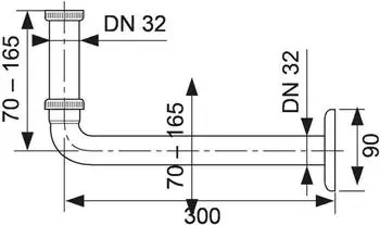 Tece TECEprofil Anschlussbogen für UP-Geruchverschluss 1 1/4" x DN 32 (9080001)