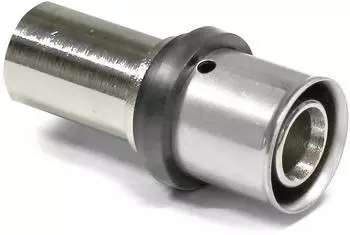 Pipetec Pressfitting-&Uuml;bergang 16 x 2,0 mm MV-Rohr auf 15 mm Kupferrohr vernickelt (MPUKP1615)