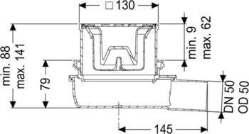 Kessel Bodenablauf Der Ultraflache 79 DN 50 Schlitzrost (44700.20)