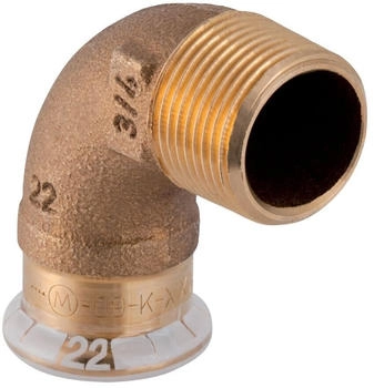 Geberit Mapress Rotguss &Uuml;bergangswinkel mit AG 22 mm Rp 3/4" (63885)