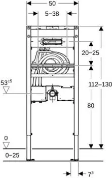 Geberit Duofix Vorwand-Element für Waschtisch 112-130 cm neutral (111069002)