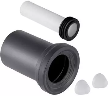 Geberit Anschlussset f&uuml;r Wand-WC 18,5 cm mit Deckkappen &Oslash; 90/45 mm (152426111)