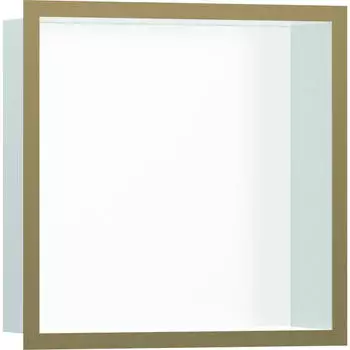 Hansgrohe XtraStoris Individual Wandnische mit Designrahmen 300 x 300 x 100 mm mattwei&szlig;/brushed bronze (56099140)