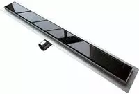 BERNSTEIN&reg; Duschrinne 70cm f&uuml;r Duschkabine mit Glaseinsatz Schwarz...