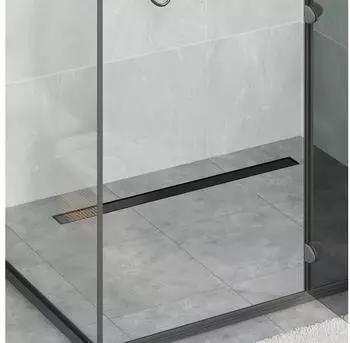 vidaXL 2-in-1 Duschabfluss H&ouml;henverstellbar 100cm Edelstahl 304 Schwarz (42015948)