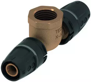 Tece TECElogo Push T-St&uuml;ck Innengewinde, Rotguss/Siliziumbronze, 16 x RP 1/2" x 16 (8713402)