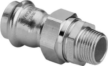Viega Sanpress Inox Verschraubung 15 mm x R 3/4" Stahl nichtrostend flachdichtend SC-Contur (438265)