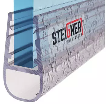 STEIGNER Duschdichtung gerade PVC transparent, Glasst&auml;rke 6-8mm (UK07)