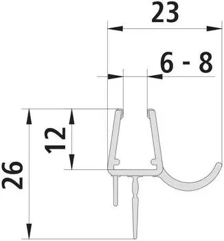 Kermi Diga Dichtleiste DI2C/E Dachrinnenform waagerecht 985mm, 4 St&uuml;ck (2534110)