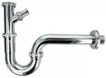 tecuro R&ouml;hrensiphon mit Ger&auml;teanschluss 1 1/4 Zoll, Edelstahl/Messing, chrom (57502)