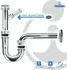 tecuro Röhrensiphon mit Geräteanschluss 1 1/4 Zoll, Edelstahl/Messing, chrom (57502)