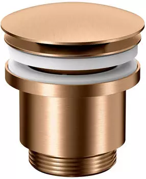 Herzbach LIVING PUSH Ablaufventil rund, mit/ohne Staufunktion, Copper Steel (11462500139)