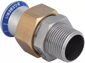 Geberit Mapress Edelstahl &Uuml;bergangsverschraubung mit Au&szlig;engewinde &Oslash; 15 mm R 3/4" (35331)
