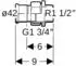 Geberit Mapress Edelstahl Übergangsverschraubung mit Außengewinde Überwurfmutter aus CrNi-Stahl LABS-frei DN 40 (85369)