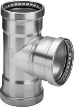 Viega Sanpress Inox XL-T-St&uuml;ck 64 x 64 x 64 mm Stahl nichtrostend SC-Contur (578022)