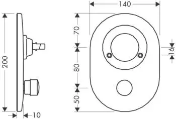 Hansgrohe Umr&uuml;stset Wannenmischer Unterputz Lochabstand 80 mm satinox mit Zugknopf (96385810)