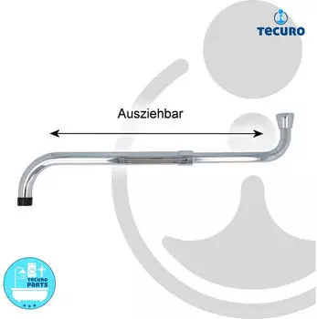 tecuro S-Auslauf ausziehbar 350-600mm Wandarmatur Messing verchromt (24350)