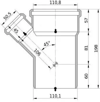 Wavin AS+ Abzweig DN100x50 45&deg; Schallschutz 19dB (3079982)